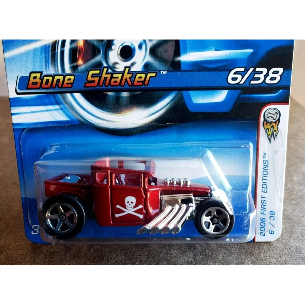 Hot Wheels BONE SHAKER Dark Red 6/38 2006 FIRST EDITIONS #6/223 Chrome 5 SP 1:64